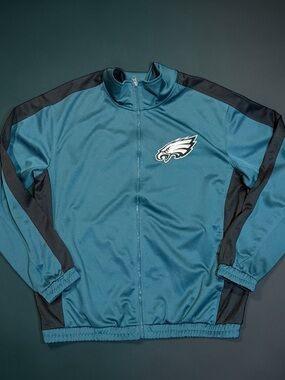Philadelphia Eagles Teal Full Zip Track Jacket XL